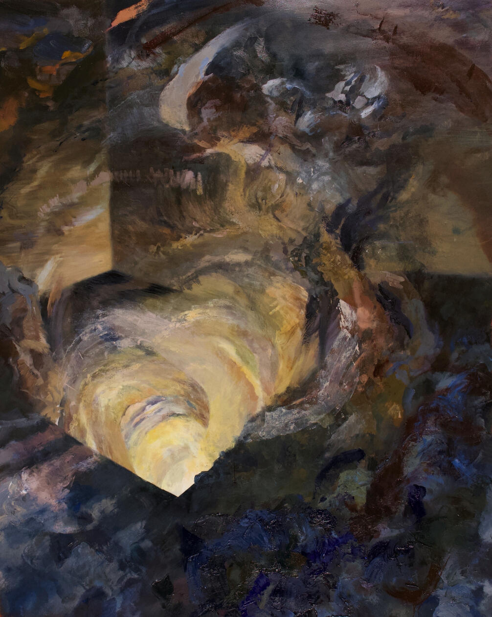 Falling Asleep, oil on canvas, 2020