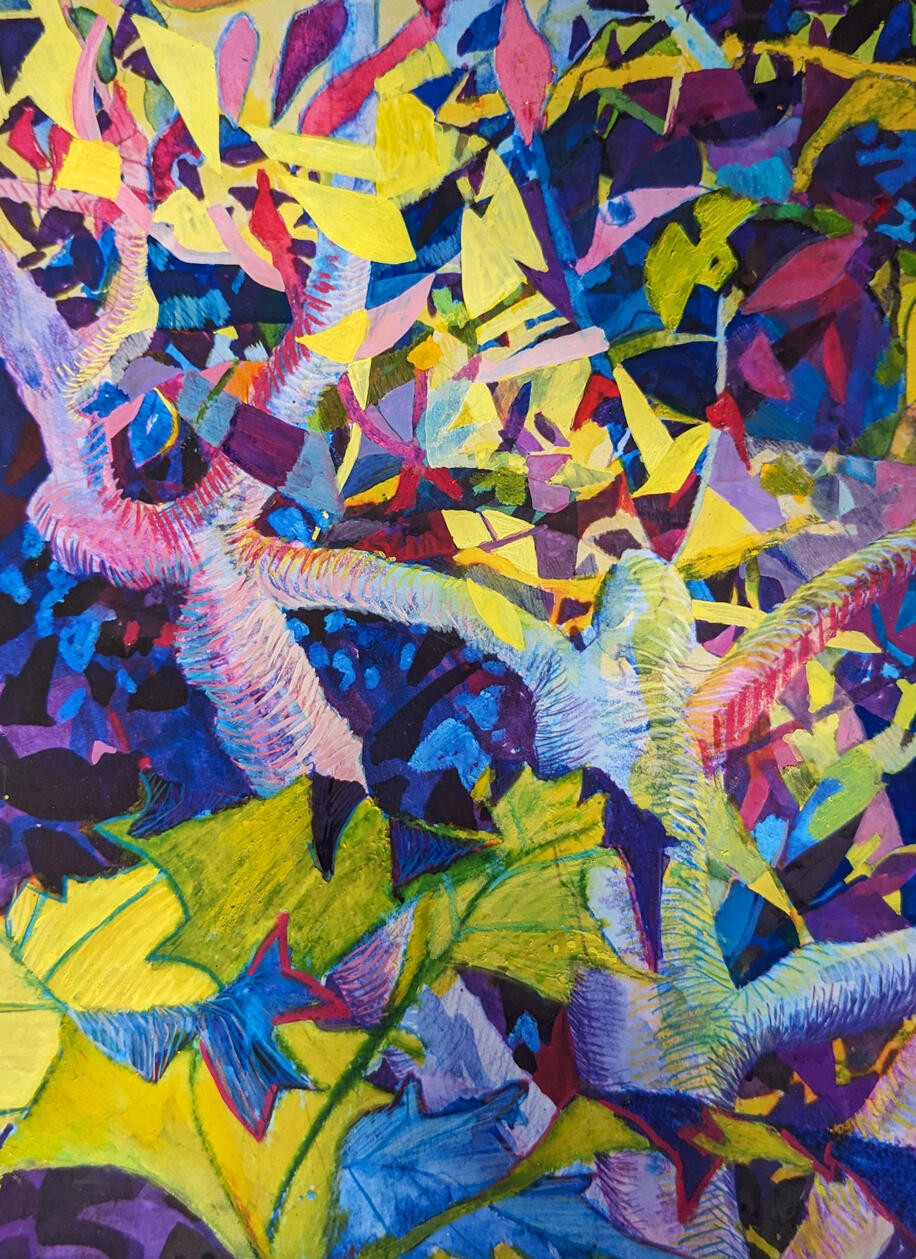 Miriam's Tree, mixed media on paper, 2023