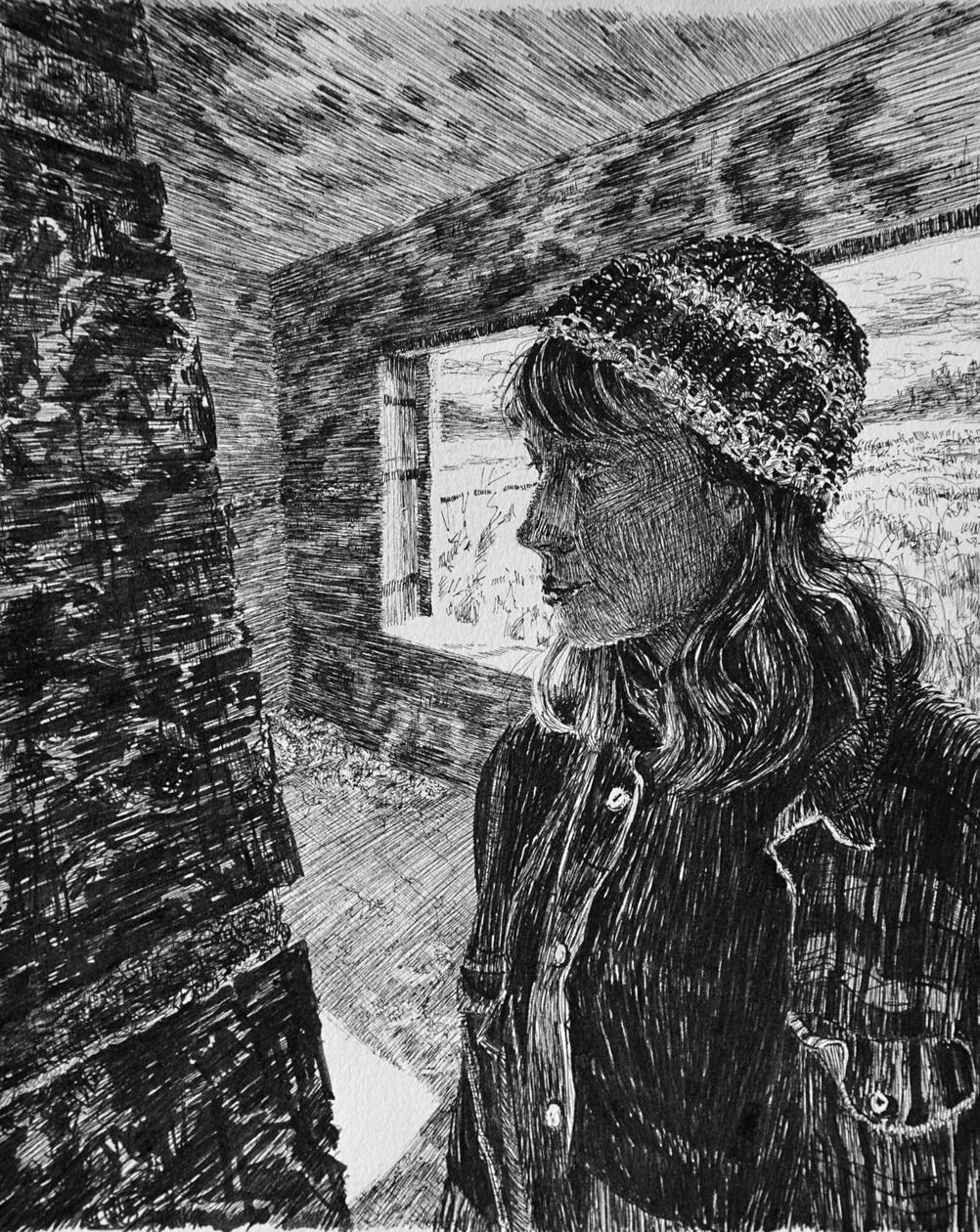 Frances. ink on paper, 2021, Lily Stelzer